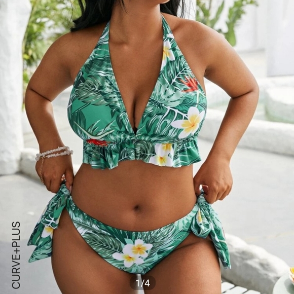 Tropical halter tie side bikini bottoms - Picture 8 of 8